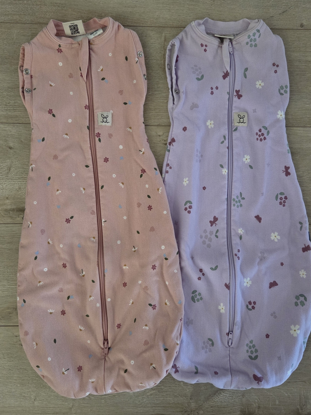 2-Pack ErgoPouch Floral Baby Sleep Sacks — Pink & Lavender